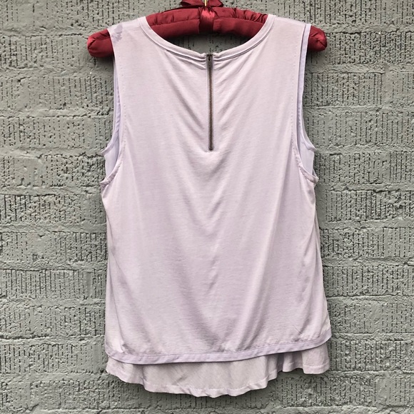 J Crew Sleeveless Top-Two Layers-Ruffle-Purple-SzS - Picture 2 of 5